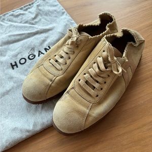 Hogan Suede sneakers shoes H logo light brown size 38